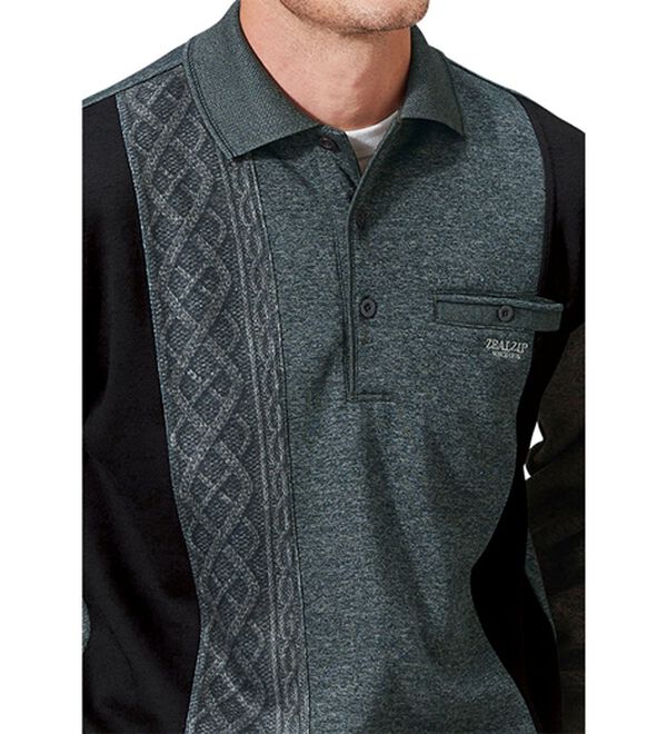 「上品さにこだわる紳士のポロ衿ホームスーツ（メンズルームウェア）」｜詳細画像