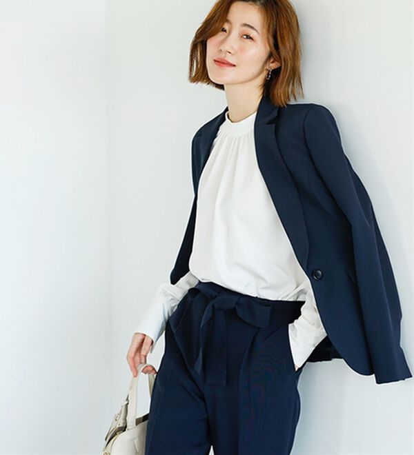 GeeRA（ジーラ）の「【2点セット】選べるボトム！洗えて型くずれしないパンツスーツセット（パンツスーツ）」｜詳細画像