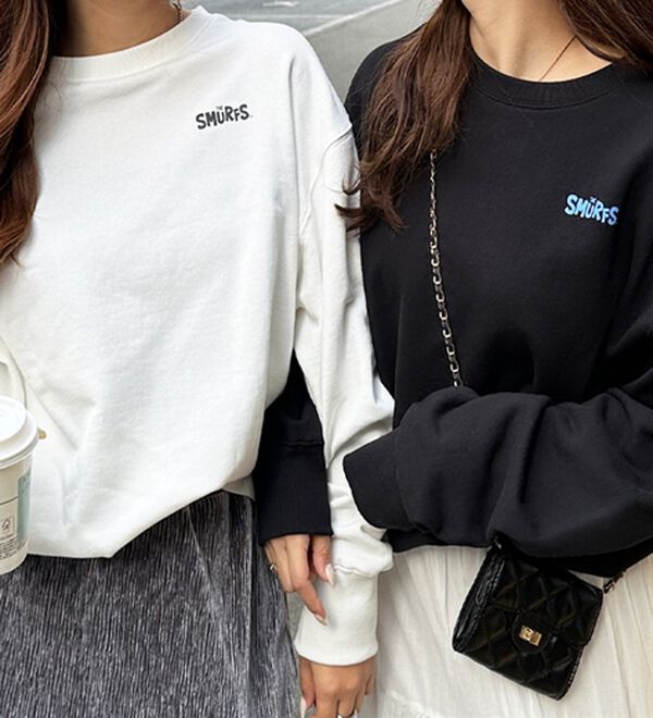 GeeRA（ジーラ）の「【スマーフ】コラボプリントスウェット（メンズカットソー）」｜詳細画像