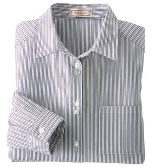 BELLUNA（ベルーナ）の「アイロンいらずの形態安定シャツ（シャツ）」｜パープル系ストライプ