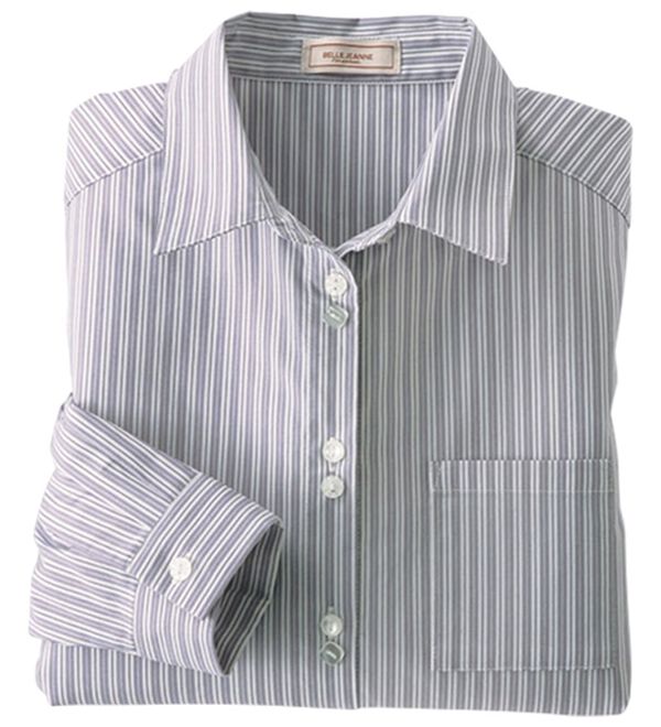 BELLUNA（ベルーナ）の「アイロンいらずの形態安定シャツ（シャツ）」｜パープル系ストライプ