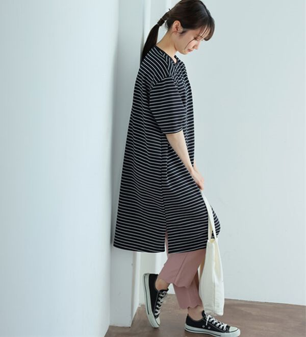 A HAPPY MARILYN（アハッピーマリリン）の「【Ｍ～８Ｌ】【接触冷感・吸水速乾】体型カバー五分袖チュニック（チュニック）」｜詳細画像