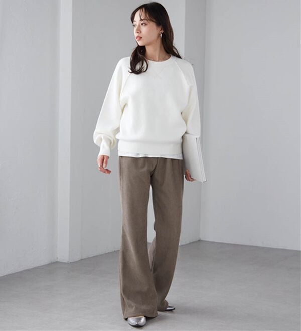 RANAN（ラナン）の「あったか裏ベロアニットコールフレアパンツ（フルレングスパンツ）」｜詳細画像