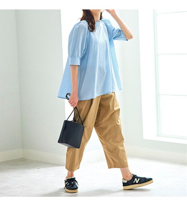 BELLUNA（ベルーナ）の「綿１００％サラポコバックリボンブラウス（ブラウス）」｜詳細画像