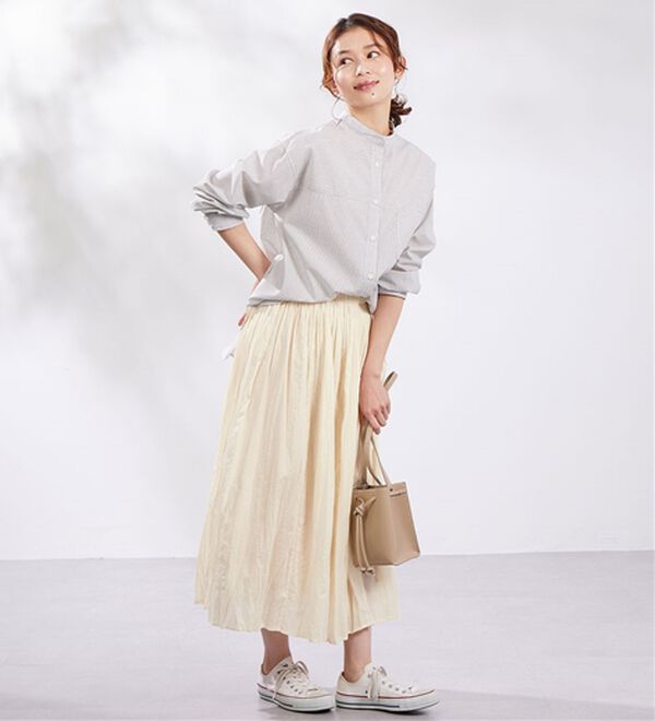 Viola e Viola（ヴィオラ エ ヴィオラ）の「ボイルクリンクルスカート（ひざ丈スカート）」｜詳細画像