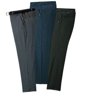 「【３本組】風通す！おでかけキレイめパンツ（メンズフルレングスパンツ）」｜3本組