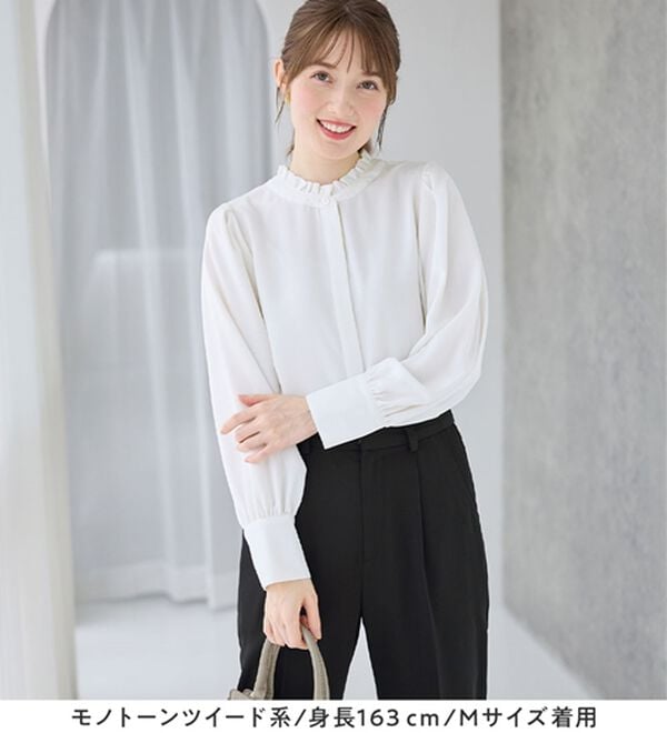 alotta（アロッタ）の「【ブラウス付き３点セット】洗える！美ラインジレセットスーツ（パンツスーツ）」｜詳細画像