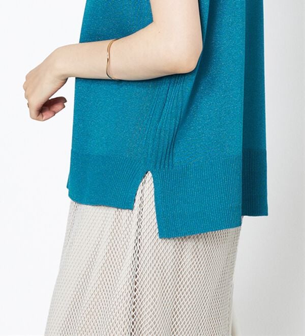 BELLUNA（ベルーナ）の「フラッシュヤーン素材サマーニット（ニット・セーター）」｜詳細画像