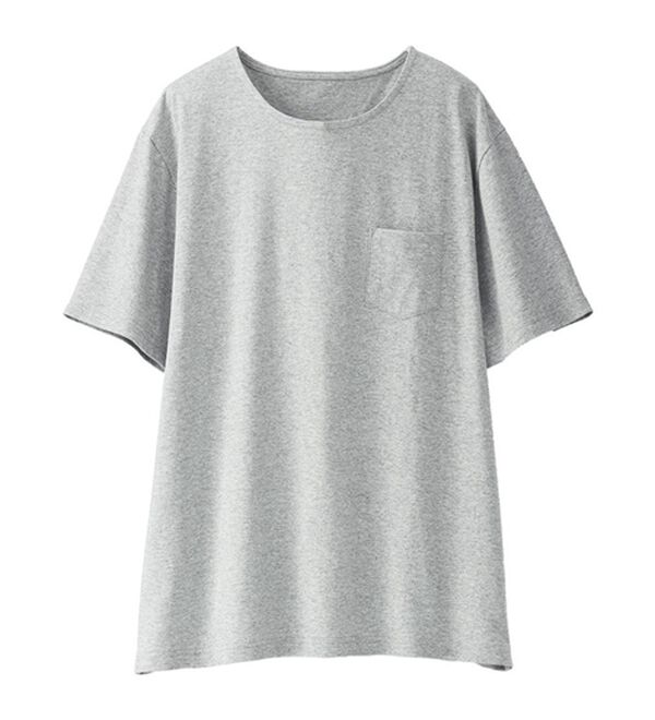 BELLUNA（ベルーナ）の「【ポケット付】綿１００％抗菌防臭汗ジミ対策プルオーバー（Tシャツ）」｜詳細画像