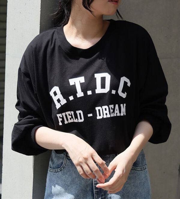 A HAPPY MARILYN（アハッピーマリリン）の「【Ｌ～８Ｌ／選べるデザイン】綿１００％ロングＴシャツ（Tシャツ）」｜Cタイプ／ブラック