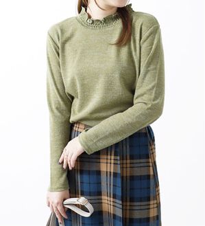 BELLUNA（ベルーナ）の「杢調素材シャーリング使いプルオーバー（カットソー）」｜詳細画像