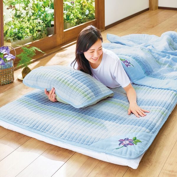「さわやか綿しじら刺繍入り軽寝具シリーズ（敷パッド）」｜詳細画像