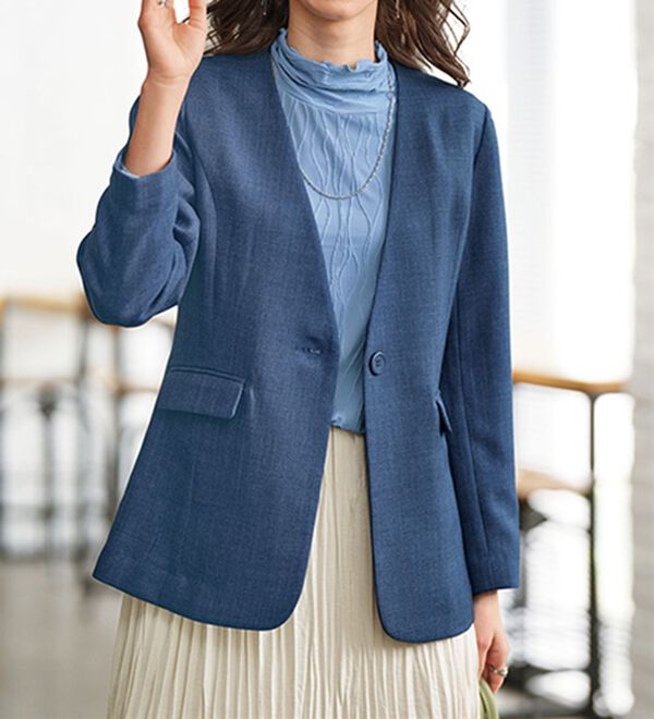 BELLUNA（ベルーナ）の「インナーで色差しジャカードプルオーバー（カットソー）」｜詳細画像