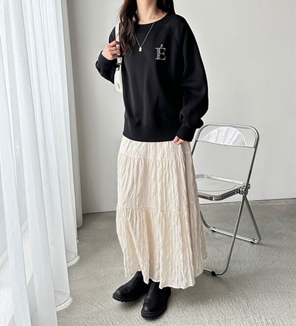 GeeRA（ジーラ）の「ビジューワッペンボートネックスウェット（カットソー）」｜詳細画像