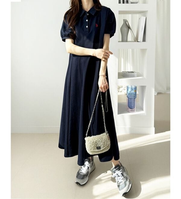 GeeRA（ジーラ）の「【Ｕ．Ｓ．ＰＯＬＯＡＳＳＮ】ポロ衿ワンピ―ス（その他ワンピース）」｜詳細画像