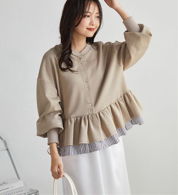 RANAN（ラナン）の「フリルぺプラムショートカーデ（その他カーディガン）」｜詳細画像