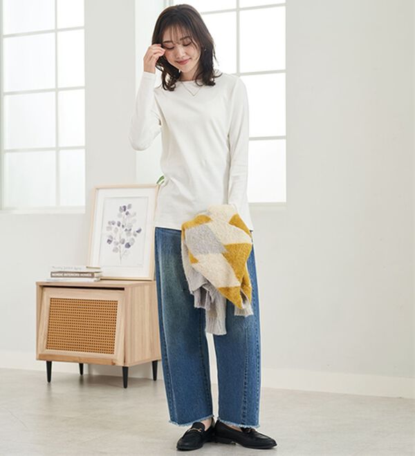 BELLUNA（ベルーナ）の「《ＨｕｇＲｅａｍコットン》オーガニックコットン１００％プルオーバー（Tシャツ）」｜詳細画像