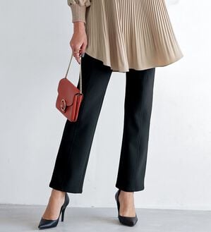 BELLUNA（ベルーナ）の「ハイテンションカルゼ素材美脚パンツ　ストレート（フルレングスパンツ）」｜詳細画像