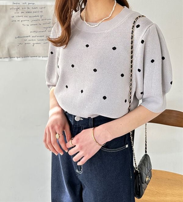 GeeRA（ジーラ）の「ドット柄ジャガードトップス（ニット・セーター）」｜詳細画像