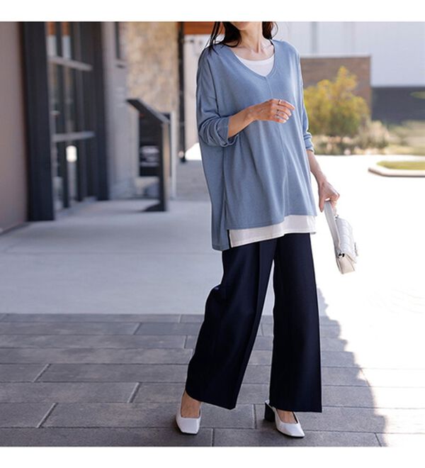 RANAN（ラナン）の「ボタンデザインハイウエストワイドパンツ（フルレングスパンツ）」｜詳細画像