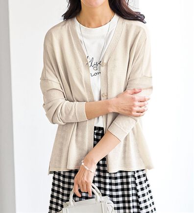 BELLUNA（ベルーナ）の「ボタン使いラメ入りカーディガン（ニットカーディガン）」