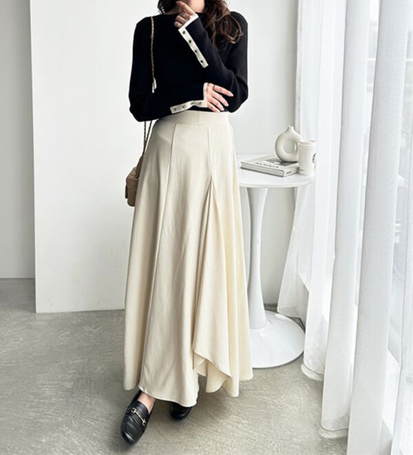 GeeRA（ジーラ）の「袖口ボタン配色ボートネックリブニット（ニット・セーター）」｜詳細画像