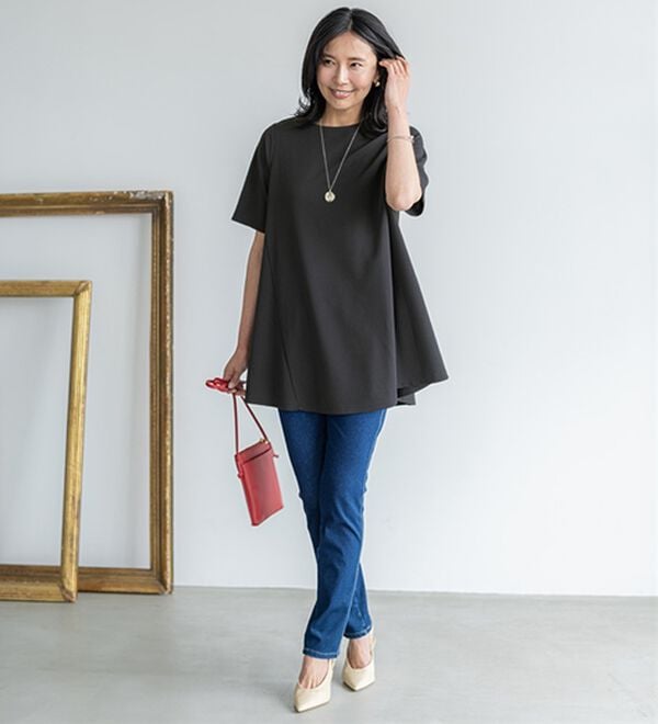 BELLUNA（ベルーナ）の「ひんやり！ポコポコエンボス素材－３ｋｇ見えチュニック（チュニック）」｜詳細画像