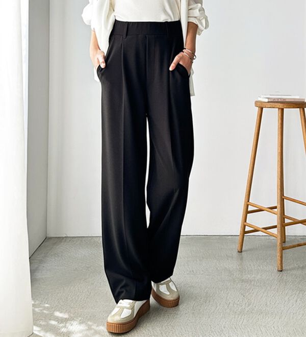美脚魅せタックワイドスラックスパンツ - ベルーナ【公式】
