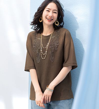 ルフラン（ルフラン）の「コード刺しゅうニットアンサンブル（アンサンブル）」