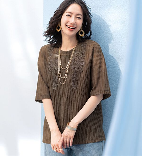 ルフラン（ルフラン）の「コード刺しゅうニットアンサンブル（アンサンブル）」｜詳細画像