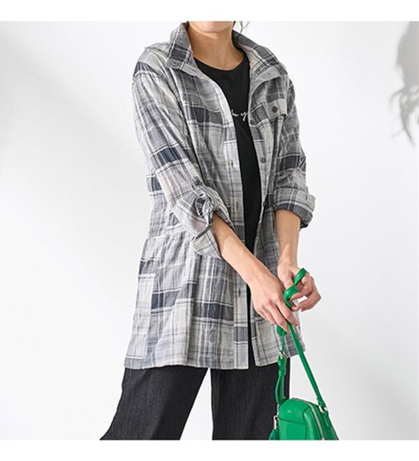 BELLUNA（ベルーナ）の「シャーリングドビー素材日差し対策パーカー（パーカー）」｜詳細画像