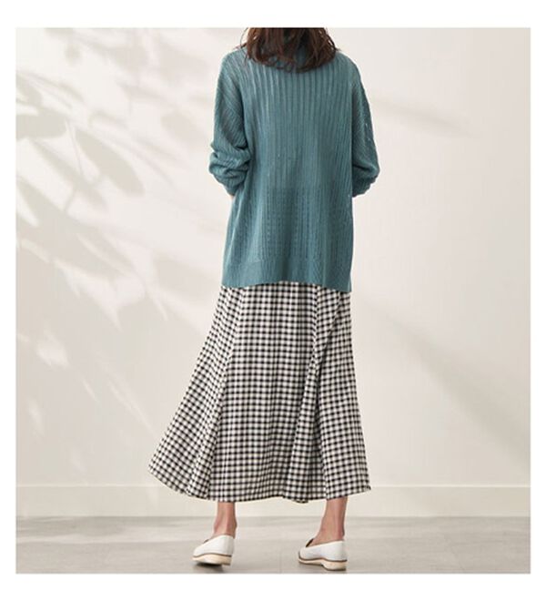 BELLUNA（ベルーナ）の「シアーチェック素材フレアースカート（ロングスカート）」｜詳細画像