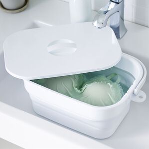 「折りたためるつけ置き洗いバケツセット（ランドリーラック・収納）」｜ホワイト
