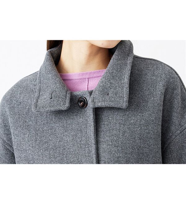 ウール調スタンド衿ミドル丈コクーンコート - ベルーナ【公式】