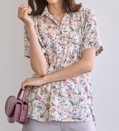 BELLUNA（ベルーナ）の「エアリーツイル裾タックシャツチュニック（チュニック）」