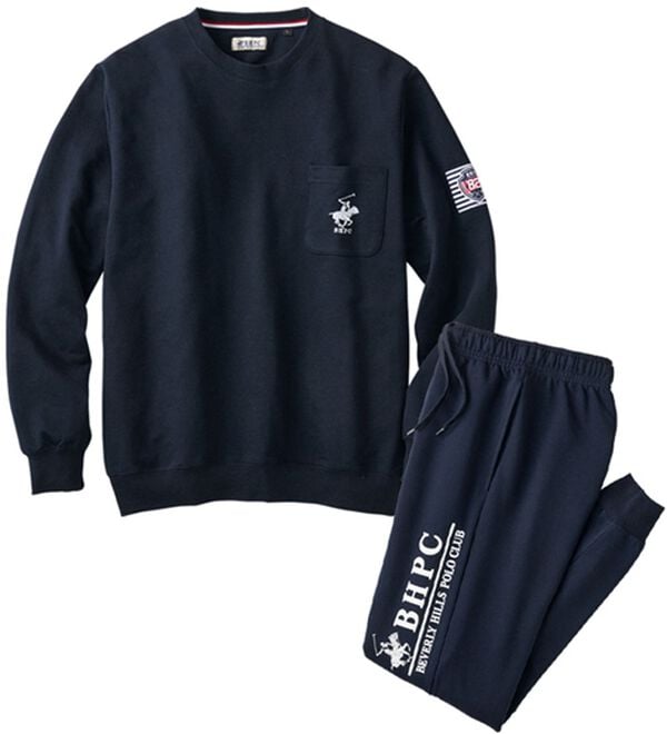 「＜ビバリーヒルズ・ポロクラブ＞選べるブランドホームスーツ（メンズルームウェア）」｜ネイビーセット