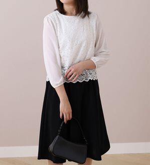 BELLUNA（ベルーナ）の「＜ＢＥＬＬＵＮＡ　ＦＯＲＭＡＬ＞レース切替デザインワンピース（その他ワンピース）」｜詳細画像