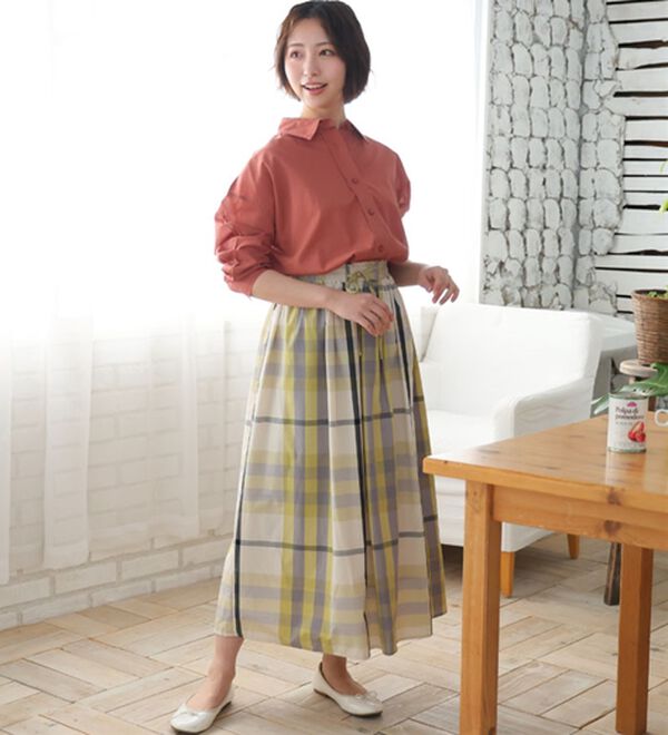 A HAPPY MARILYN（アハッピーマリリン）の「【Ｌ～６Ｌ】綿１００％ゆったりシルエットシャツ【風通るクラシック】（シャツ）」｜詳細画像