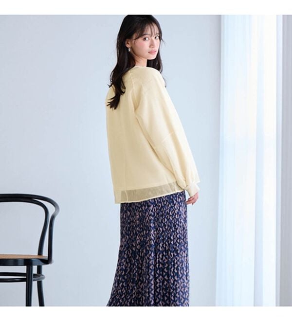 RANAN（ラナン）の「裏起毛シアー素材レイヤードスウェット（カットソー）」｜詳細画像