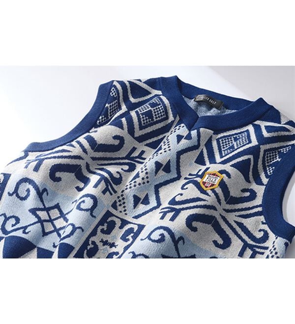 「＜フィッチェ　ゴルフ＞総柄サマーニットベスト（メンズニット・セーター）」｜詳細画像