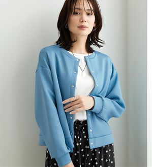 BELLUNA（ベルーナ）の「きれい見えスナップボタンカーディガン（ニットカーディガン）」｜ブルー