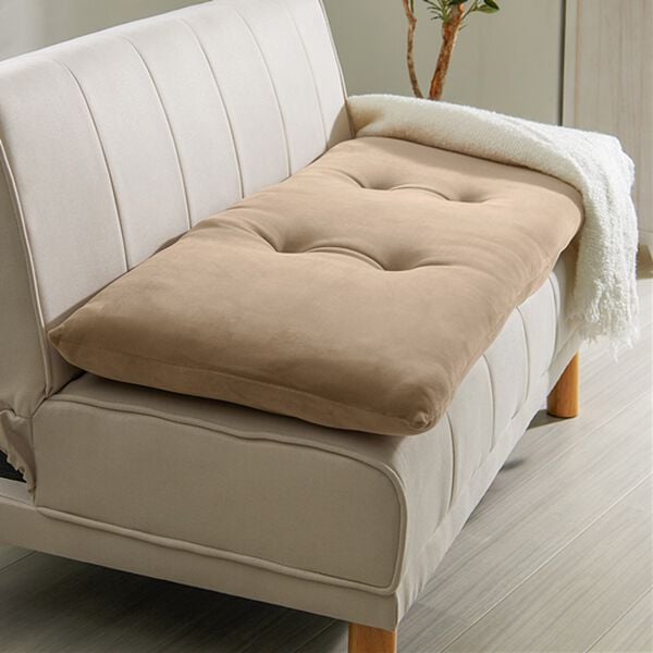 iellio（イエリオ）の「とろけるマイクロソファパッド＜抗菌防臭機能付・ソファーパッド・２人掛け・３人掛け・クッション・長座布団＞（ソファパッド）」｜ベージュ