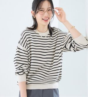 Viola e Viola（ヴィオラ エ ヴィオラ）の「【洗えるニット】着回し力抜群！秋から着られるシンプルニットトップス（ニット・セーター）」｜ボーダー