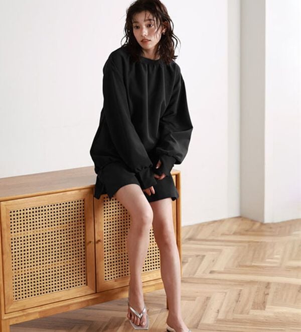 Pierrot（ピエロ）の「【速乾機能付】ギャザートップスラッシュガード（チュニック）」｜詳細画像