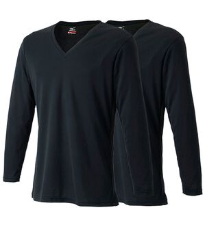 「【２枚組】＜ミズノ＞ブレスサーモアンダーウエア　長袖シャツ（メンズ肌着・インナーウェア）」｜詳細画像