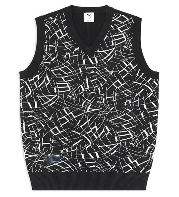 「ＰＭ）メンズ　ゴルフ　シャドウキャット　ニット　ベスト（メンズポロシャツ）」｜プーマブラック