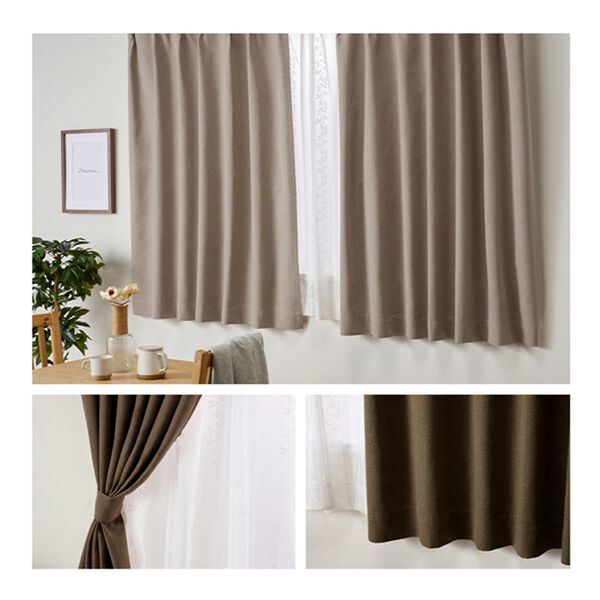 iellio（イエリオ）の「１００％遮光・断熱保温・防音・天然素材風カーテン（ドレープカーテン）」｜詳細画像