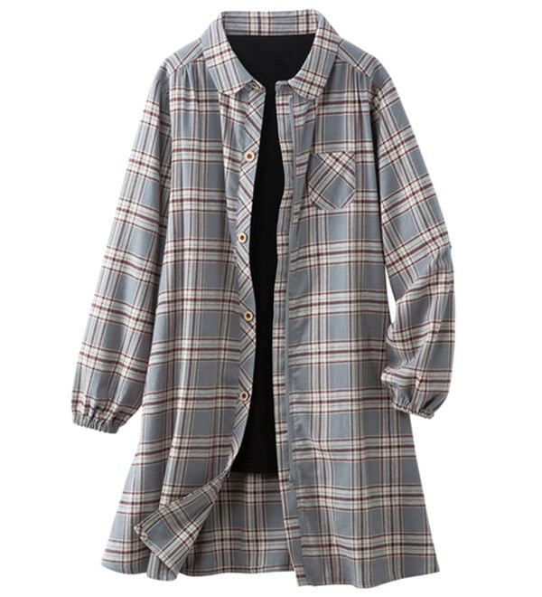 「裏フリースほっこりかっぽうチュニック（チュニック）」｜詳細画像