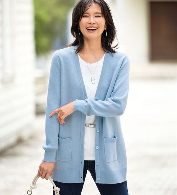 BELLUNA（ベルーナ）の「綿１００％柔らかベーシックカーディガン（ニットカーディガン）」｜詳細画像