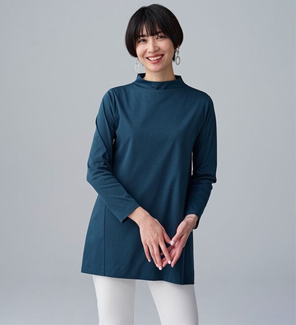 BELLUNA（ベルーナ）の「艶やかコットン１００％チュニック（チュニック）」｜詳細画像